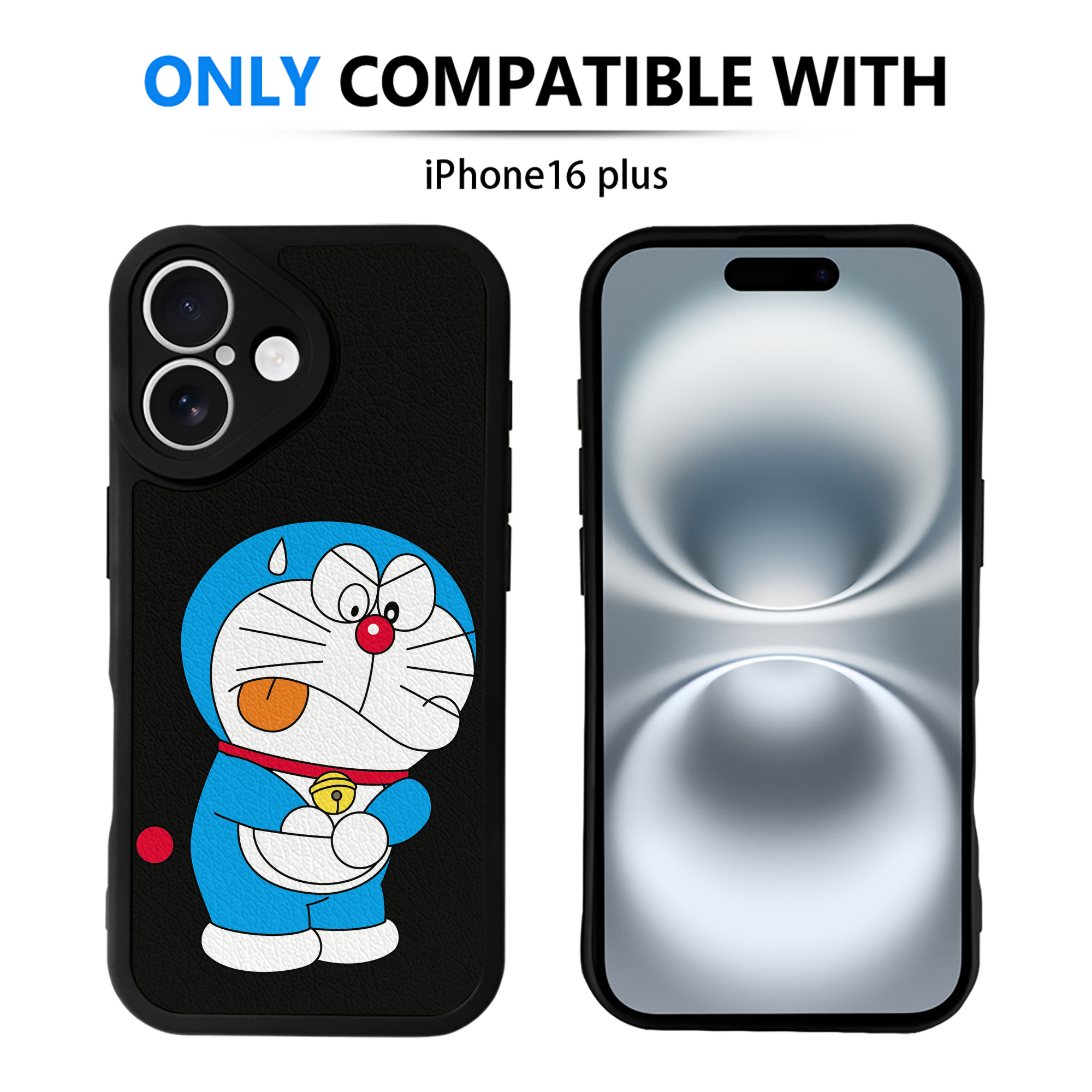 （画像用） ドラえもん Doraemon 【iPhone 16シリーズ対応】シリコンスマホケース（レザー調） 材質：シリコン